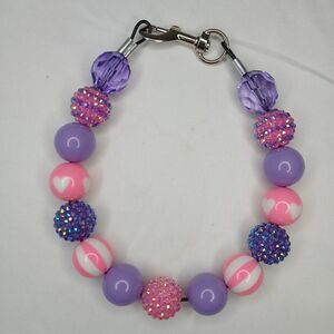 Handmade Pastel Please Beaded Dog Puppy Collar Necklace Jewelry Durable M 15"